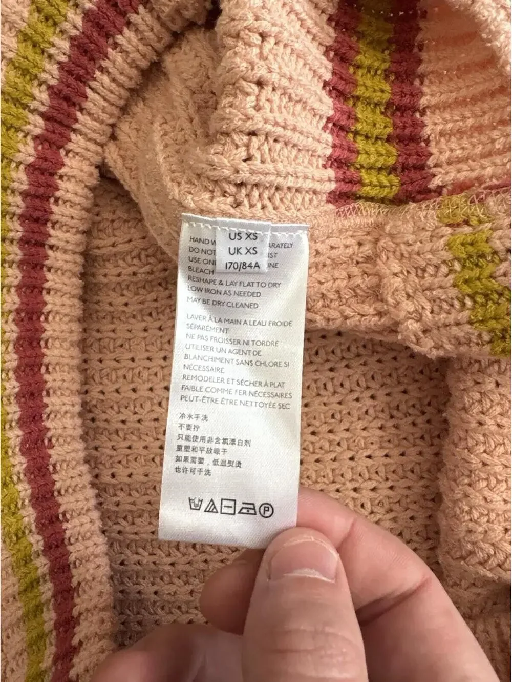 Free People Clyde Oversized Slouchy Sweater Vest Knit Coral Pink Women's Size XS - Picture 9 of 11
